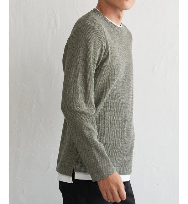 ikka「メランジワッフルフェイクロンTシャツ」|Tシャツ・カットソー|