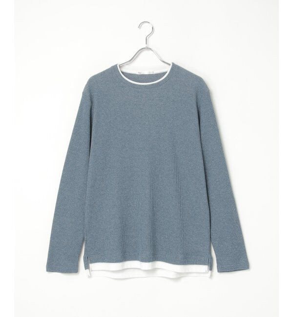 ikka「メランジワッフルフェイクロンTシャツ」|Tシャツ・カットソー|