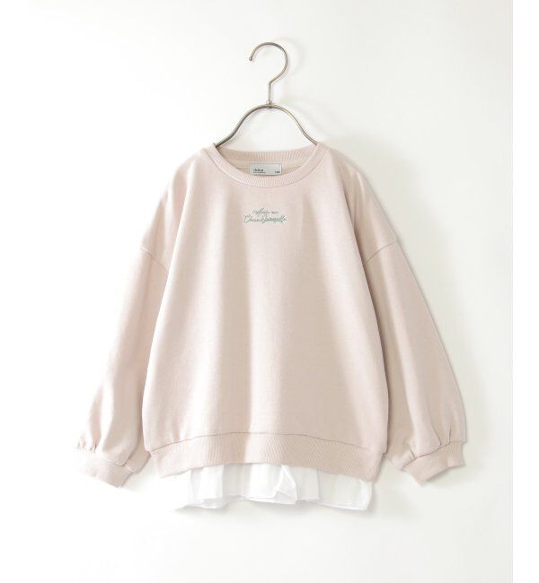 ikka kids「裾シフォンミニロゴ刺繍プルオーバー（120~160cm）」|Tシャツ・カットソー|ベージュ