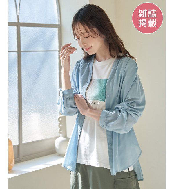 ikka「【雑誌InRed5月号掲載】シアーバックリボンブラウス」|シャツ・ブラウス|