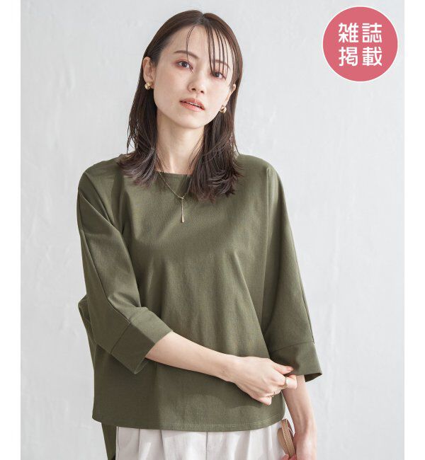 ikka「【雑誌InRed5月号掲載】【親子おそろい】梨地ジョーゼットドルマンプルオーバー」|その他|オリーブ