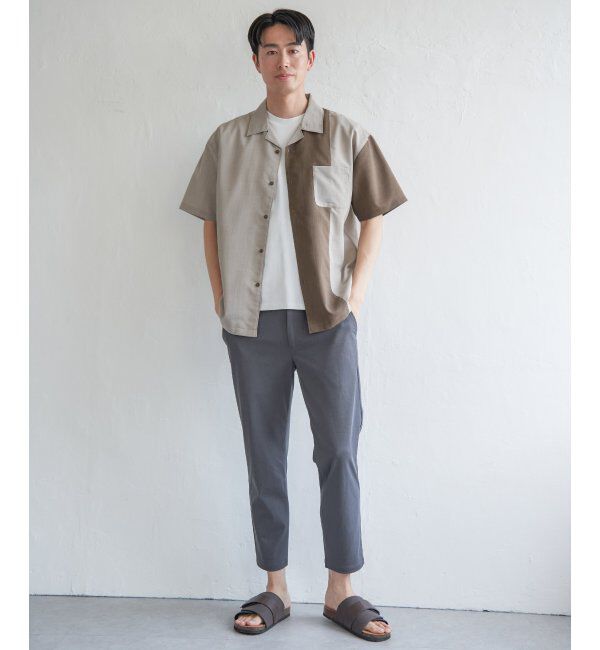 ikka「リネンライク切り替えオープンカラーシャツ」|シャツ・ブラウス|