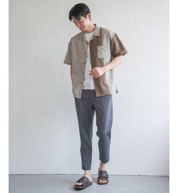 ikka「リネンライク切り替えオープンカラーシャツ」|シャツ・ブラウス|