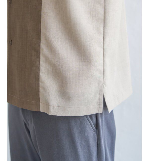 ikka「リネンライク切り替えオープンカラーシャツ」|シャツ・ブラウス|