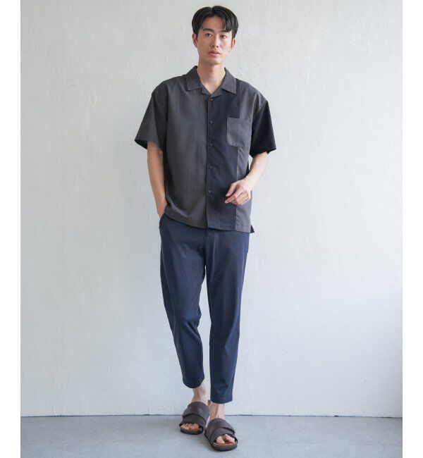 ikka「リネンライク切り替えオープンカラーシャツ」|シャツ・ブラウス|
