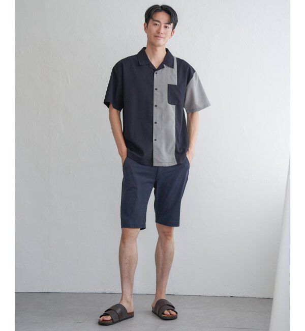 ikka「リネンライク切り替えオープンカラーシャツ」|シャツ・ブラウス|