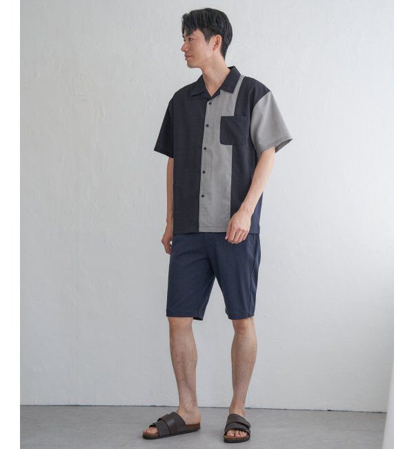 ikka「リネンライク切り替えオープンカラーシャツ」|シャツ・ブラウス|