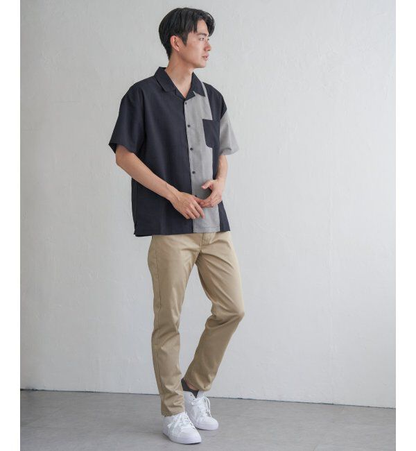 ikka「リネンライク切り替えオープンカラーシャツ」|シャツ・ブラウス|