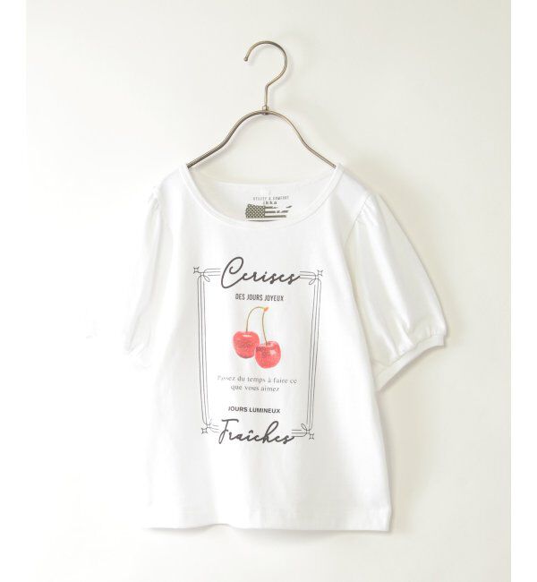 ikka kids「ボリュームパフ袖グラフィックTシャツ（120~160cm）」|Tシャツ・カットソー|オフホワイト