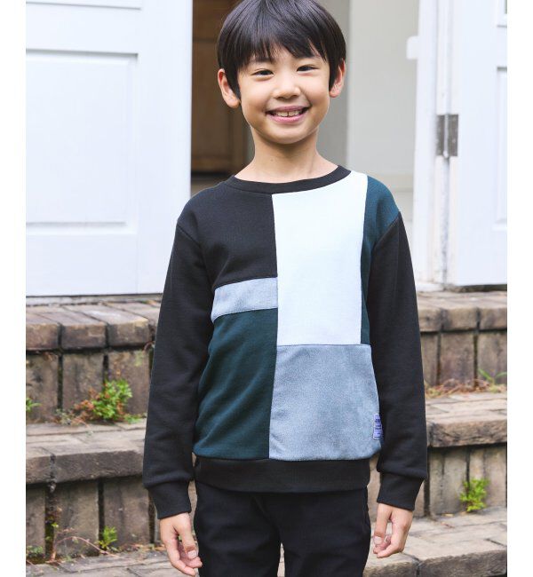 ikka kids「【親子コーデ】フェイクスエードブロックスプルオーバー（120~160cm）」|Tシャツ・カットソー|