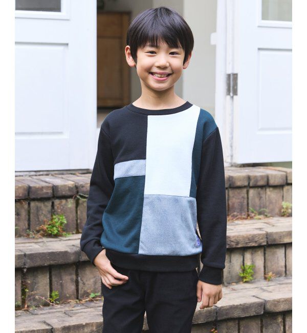 ikka kids「【親子コーデ】フェイクスエードブロックスプルオーバー（120~160cm）」|Tシャツ・カットソー|