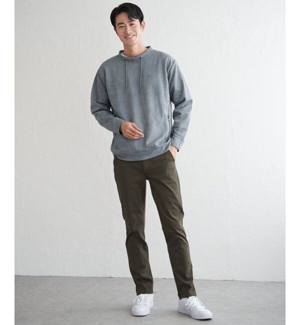 ikka「GOKU楽スエードジップルーイカラー」|パーカー|