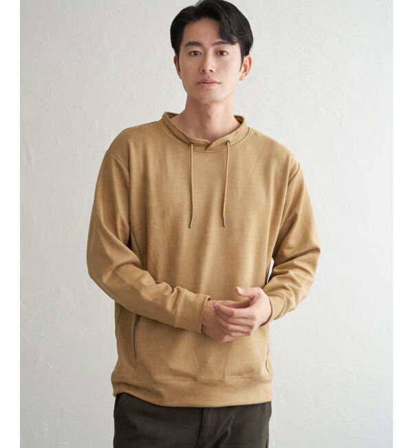 ikka「GOKU楽スエードジップルーイカラー」|パーカー|