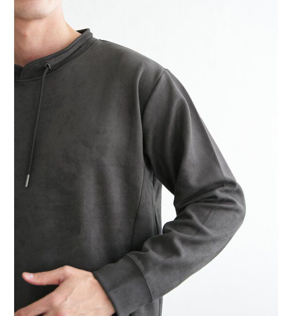 ikka「GOKU楽スエードジップルーイカラー」|パーカー|