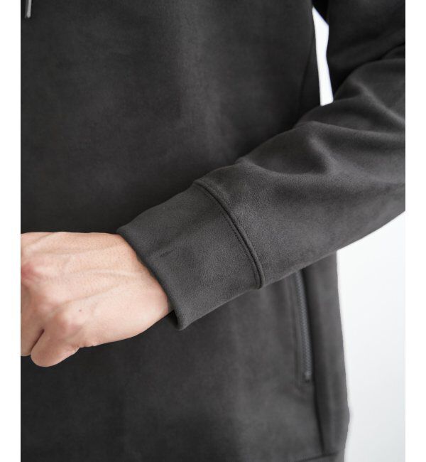 ikka「GOKU楽スエードジップルーイカラー」|パーカー|