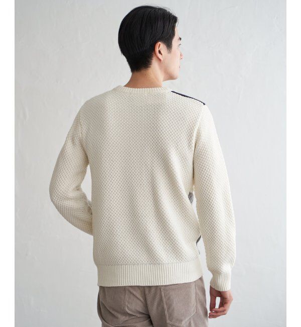 ikka「ブロックスクルーネックニット」|プルオーバー|