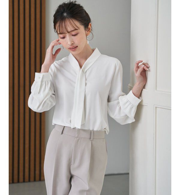 IKKA LOUNGE「ボータイデザインブラウス」|シャツ・ブラウス|