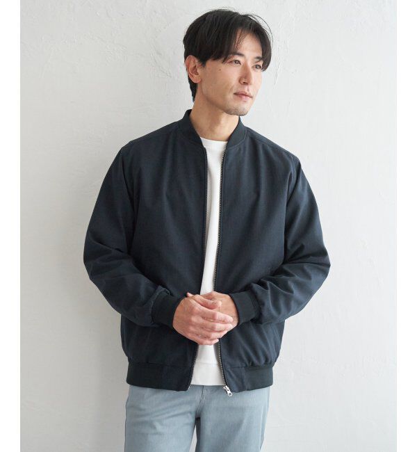 ikka「2wayライナー付きリブブルゾン」|ブルゾン・スタジャン|ネイビーブルー