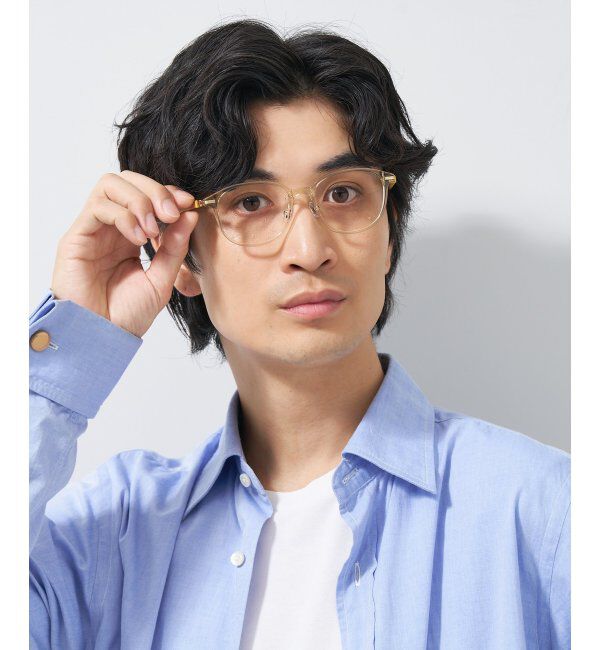  「ウェリントン型 メガネ | レザー調のラバーテンプルがオシャレでズレ落ちにくい ｜レンズ交換券付」|メガネ|