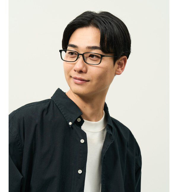  「スクエア型 メガネ | チタン 軽量 メタルフレーム 伊達メガネ ユニセックス ビジネス レンズ交換券付」|メガネ|