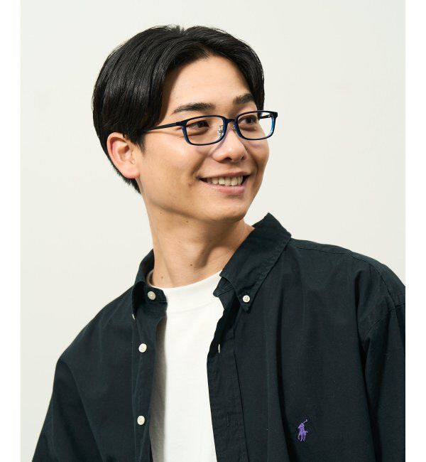  「スクエア型 メガネ | チタン 軽量 メタルフレーム 伊達メガネ ユニセックス ビジネス レンズ交換券付」|メガネ|