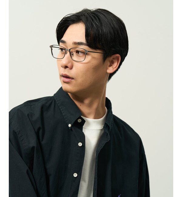  「ウェリントン型 メガネ | チタン 軽量 メタルフレーム 伊達メガネ ユニセックス ビジネス レンズ交換券付」|メガネ|