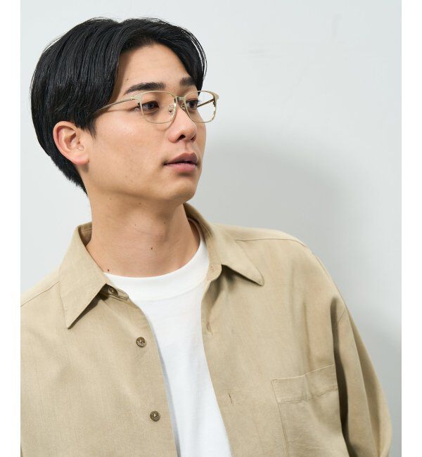  「ウェリントン型 メガネ | チタン 軽量 メタルフレーム 伊達メガネ ユニセックス ビジネス レンズ交換券付」|メガネ|