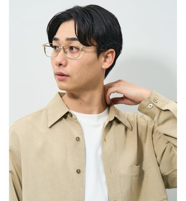  「ウェリントン型 メガネ | チタン 軽量 メタルフレーム 伊達メガネ ユニセックス ビジネス レンズ交換券付」|メガネ|