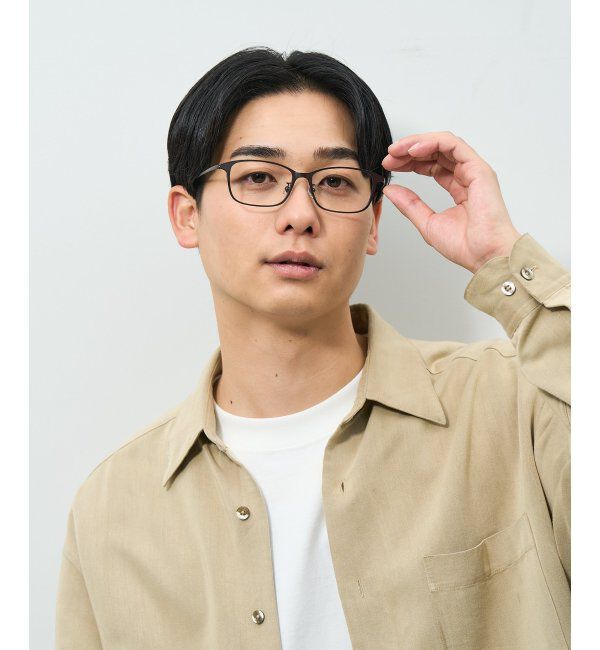  「ウェリントン型 メガネ | チタン 軽量 メタルフレーム 伊達メガネ ユニセックス ビジネス レンズ交換券付」|メガネ|