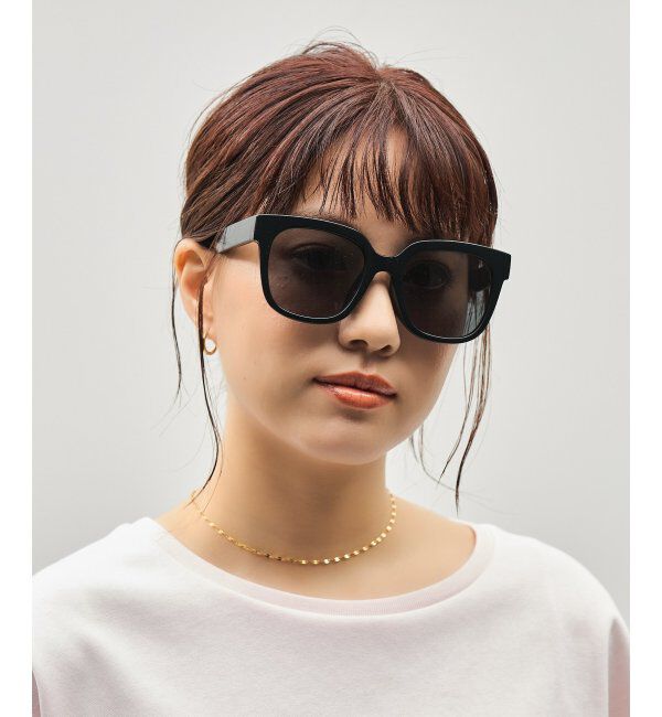  「SUNCUTGlasses/UV100%CUT サングラス ビッグシェイプ  カラーレンズ 紫外線対策 UVカット ユニセックス」|サングラス|ブラック