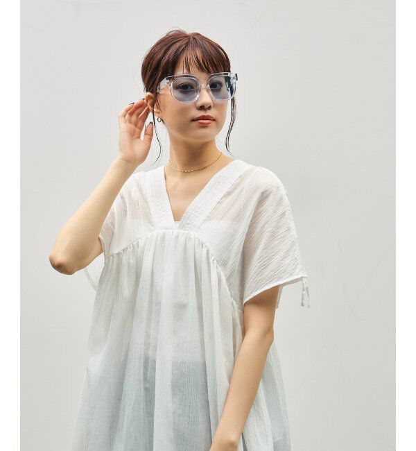  「SUNCUTGlasses/UV100%CUT サングラス ビッグシェイプ  カラーレンズ 紫外線対策 UVカット ユニセックス」|サングラス|