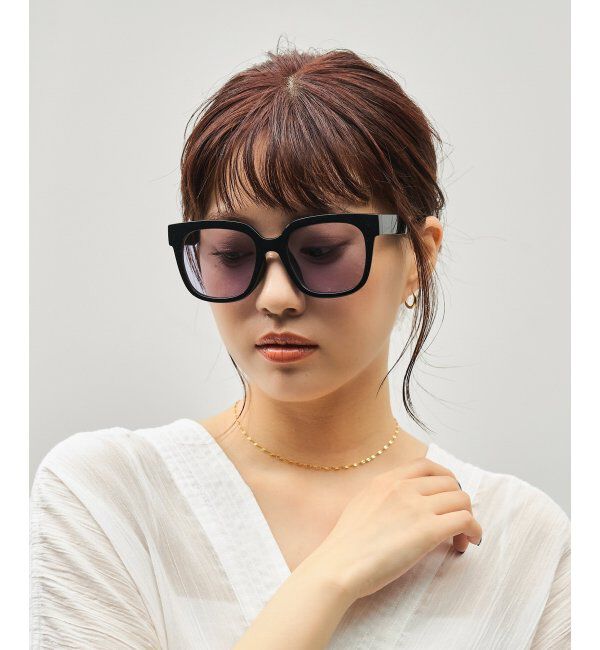  「SUNCUTGlasses/UV100%CUT サングラス ビッグシェイプ  カラーレンズ 紫外線対策 UVカット ユニセックス」|サングラス|