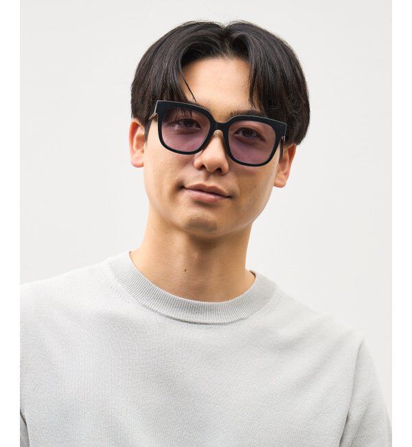  「SUNCUTGlasses/UV100%CUT サングラス ビッグシェイプ  カラーレンズ 紫外線対策 UVカット ユニセックス」|サングラス|