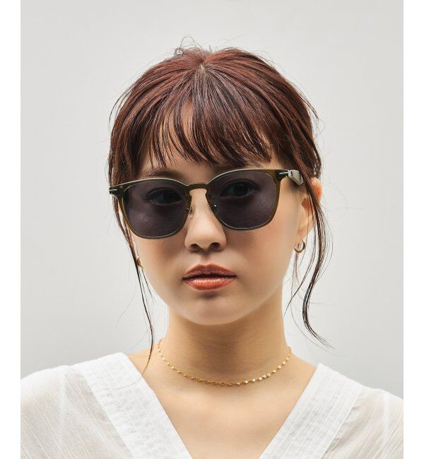  「SUNCUTGlasses/UV100%CUT サングラス｜ラバーテンプル｜ズレ落ち防止｜カラーレンズ｜紫外線対策 UVカット」|サングラス|オリーブ