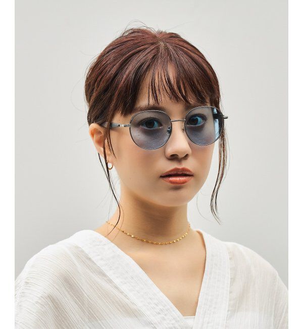  「SUNCUTGlasses/UV100%CUT サングラス｜ラバーテンプル｜ズレ落ち防止｜カラーレンズ｜紫外線対策 UVカット」|サングラス|シルバー