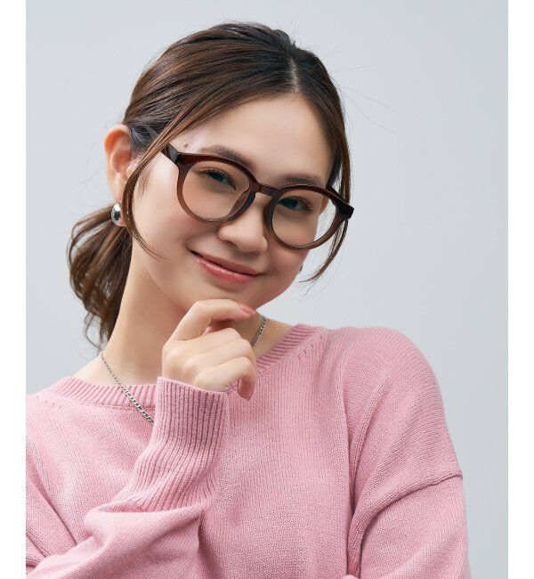  「SUNCUTGlasses/UV100%CUT ボストン型 クリアレンズ サングラス  | 太縁フレーム 紫外線対策 UVカット   」|サングラス|濃ブラウン1