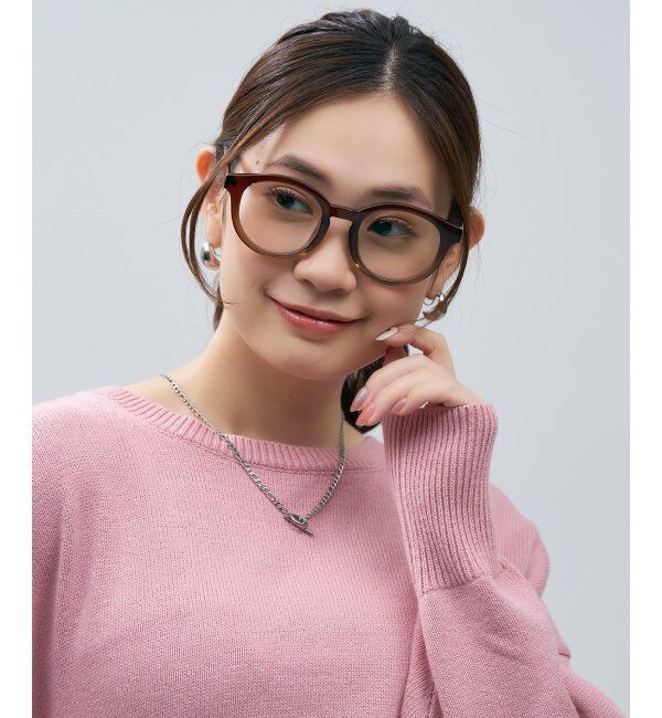  「SUNCUTGlasses/UV100%CUT ボストン型 クリアレンズ サングラス  | 太縁フレーム 紫外線対策 UVカット   」|サングラス|