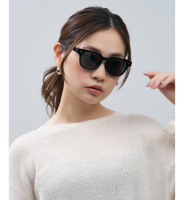  「SUNCUTGlasses/UV100%CUT ウェリントン型 サングラス [度無し専用] 黒縁 紫外線対策 UVカット」|サングラス|ブラック