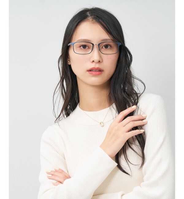  「ウェリントン型 メガネ | 軽量 強靭 眼鏡 伊達メガネ 度付き 読書 Zoff｜STANDARD レンズ交換券付」|メガネ|ネイビー3