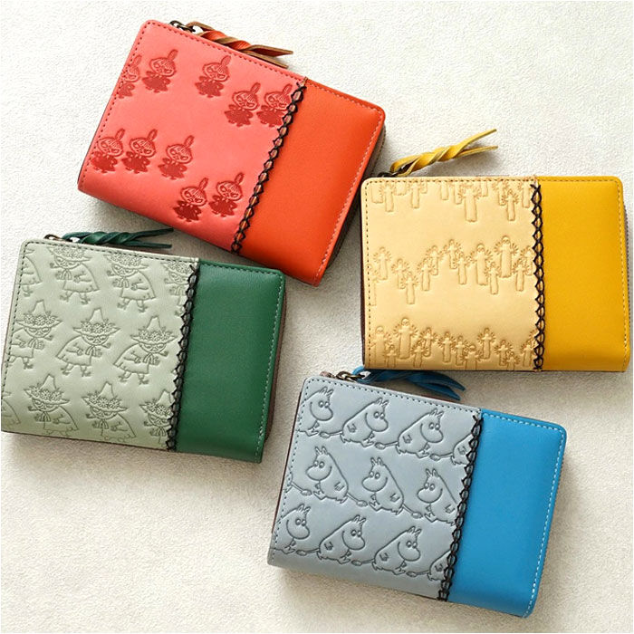 BACKYARD FAMILY「二つ折り財布 ムーミン 通販 本革 牛革 財布 MOOMIN レザーウォレット 型押し財布」|その他|