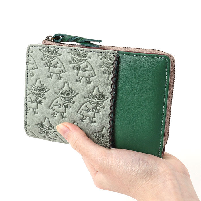 BACKYARD FAMILY「二つ折り財布 ムーミン 通販 本革 牛革 財布 MOOMIN レザーウォレット 型押し財布」|その他|