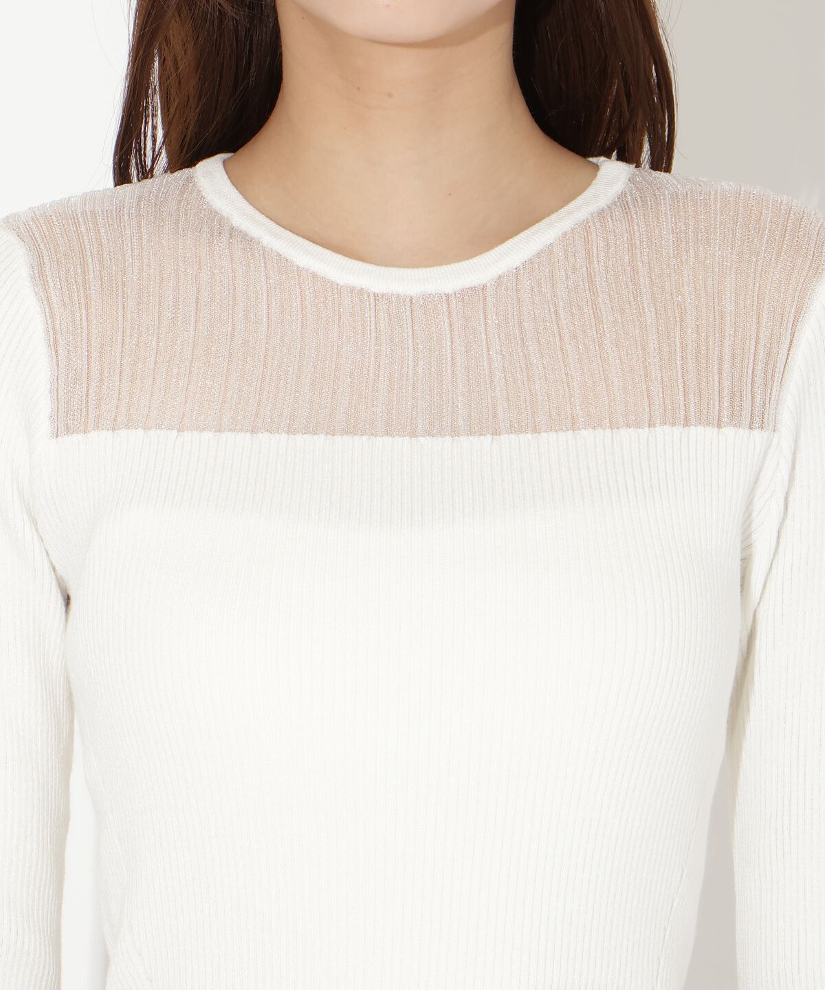 アンドクチュール「シアーリブニットプルオーバー」|ニット・セーター|