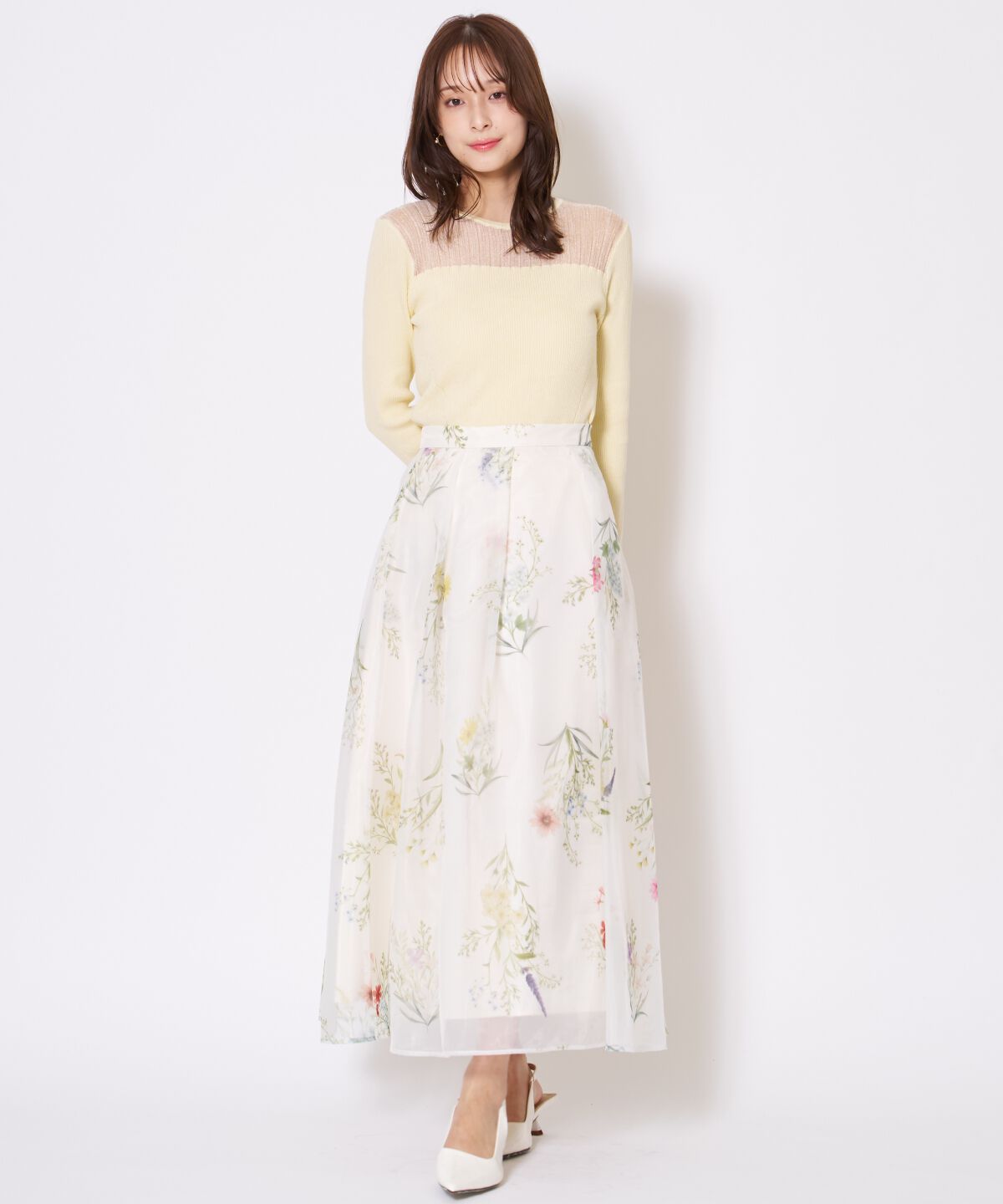 アンドクチュール「シアーリブニットプルオーバー」|ニット・セーター|