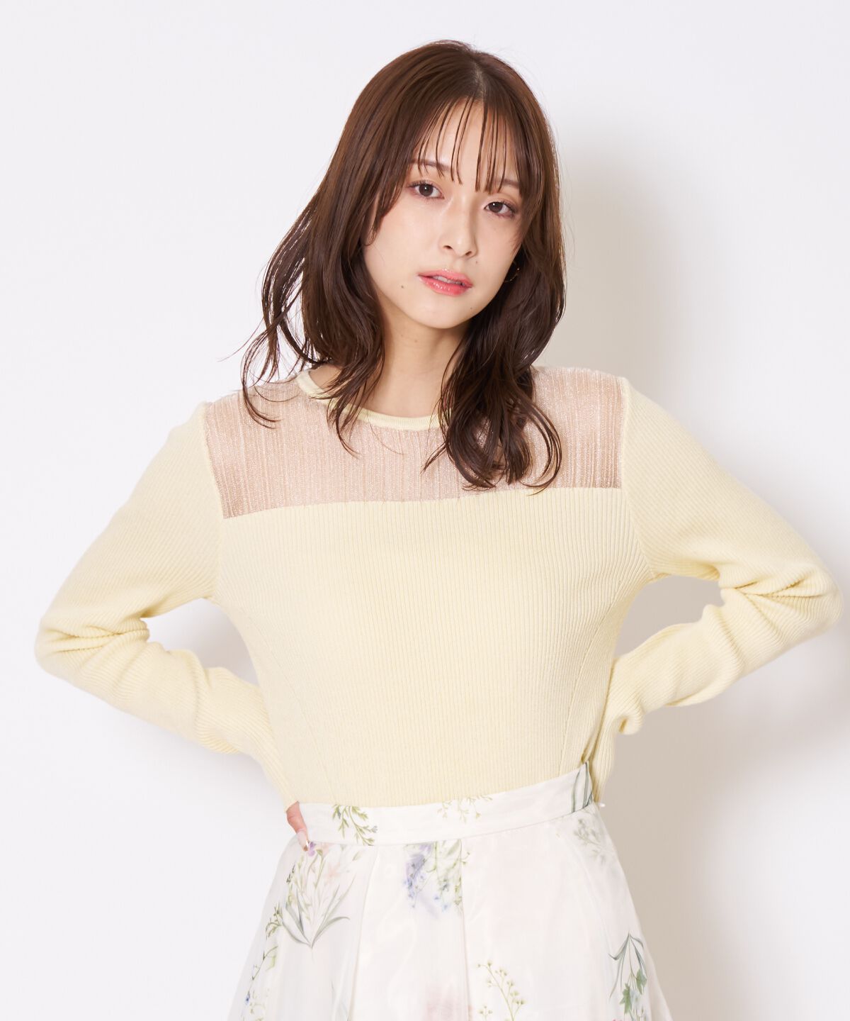 アンドクチュール「シアーリブニットプルオーバー」|ニット・セーター|