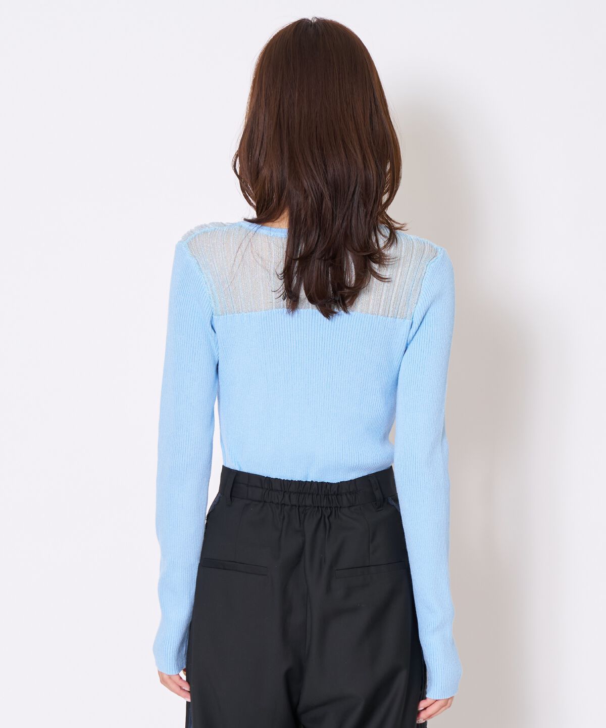 アンドクチュール「シアーリブニットプルオーバー」|ニット・セーター|