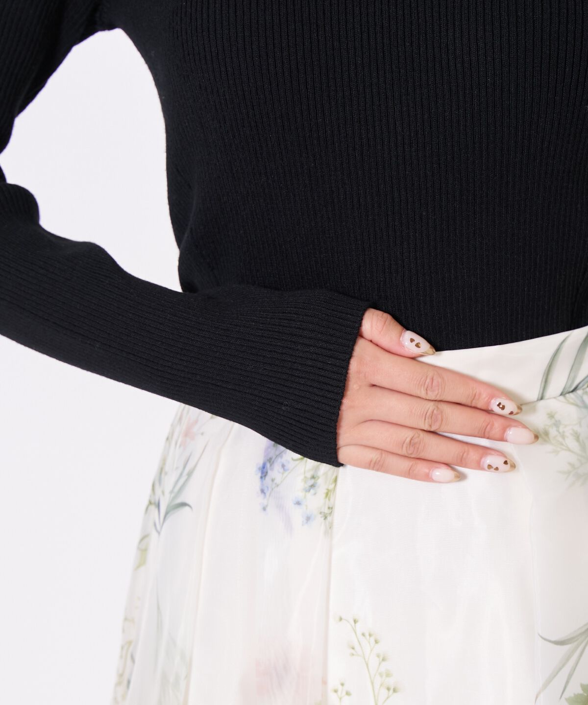 アンドクチュール「シアーリブニットプルオーバー」|ニット・セーター|