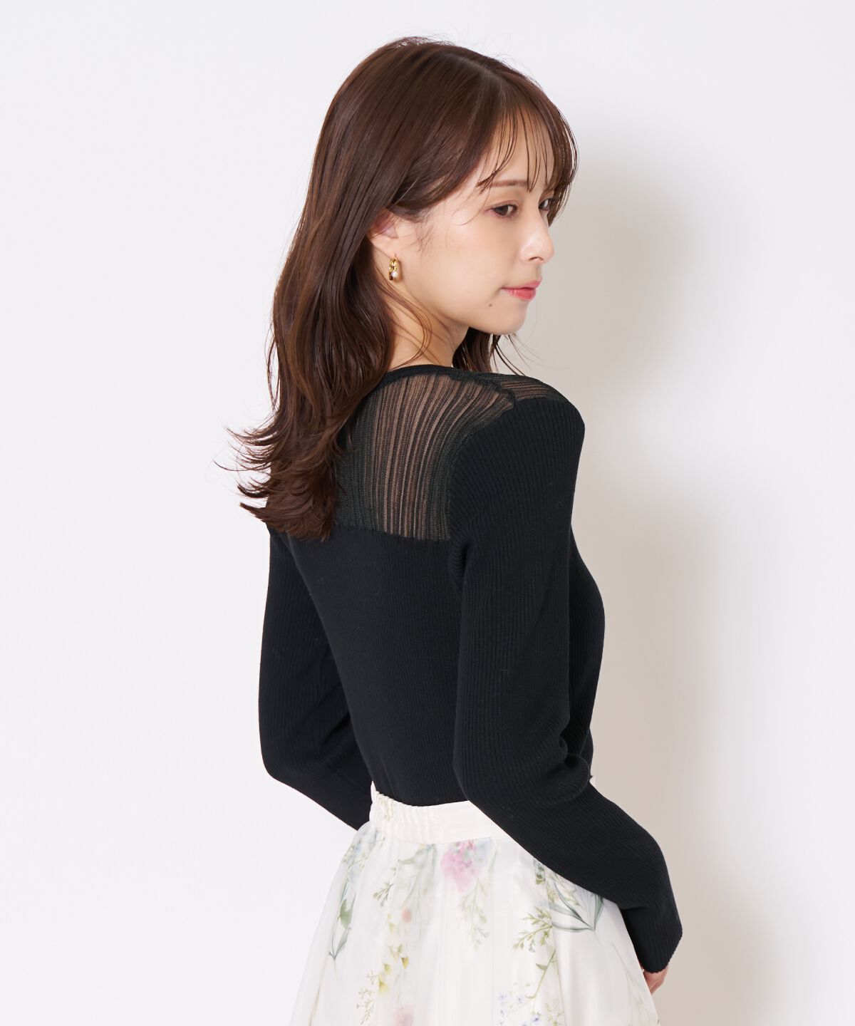 アンドクチュール「シアーリブニットプルオーバー」|ニット・セーター|