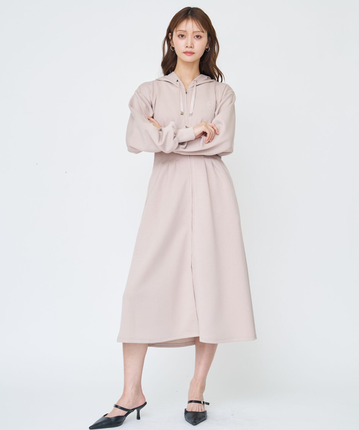 アンドクチュール「フード付きZIPワンピース」|ワンピース|