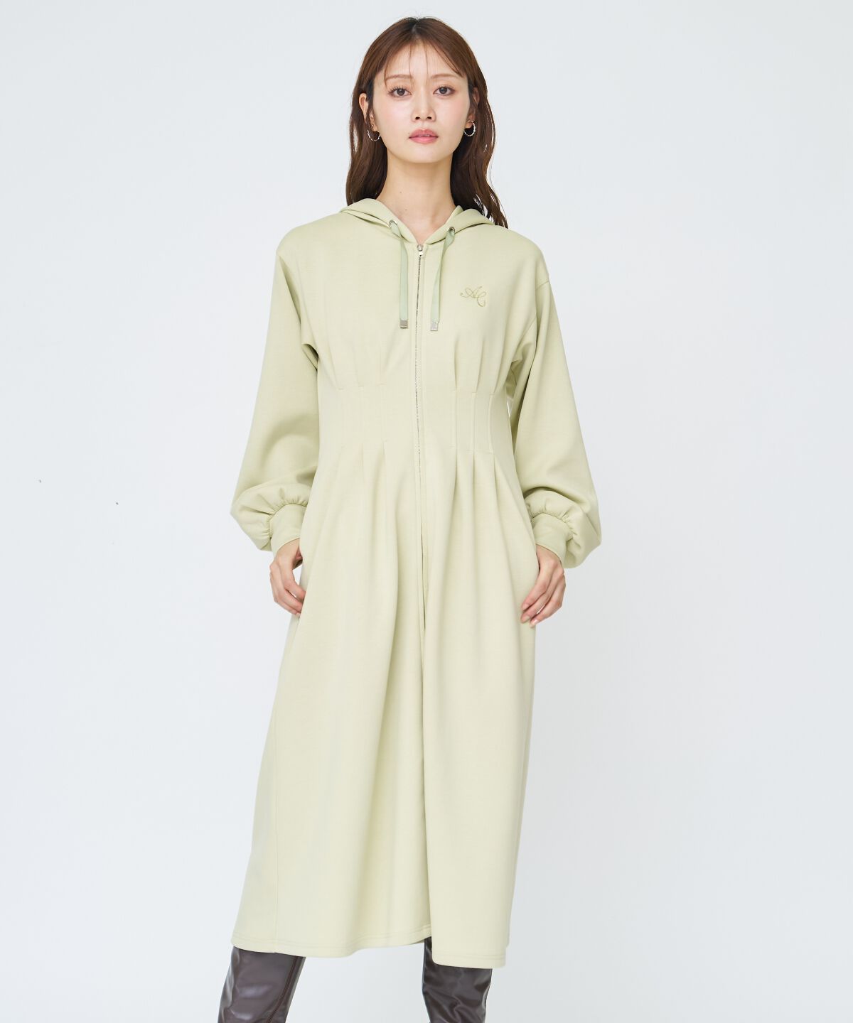 アンドクチュール「フード付きZIPワンピース」|ワンピース|