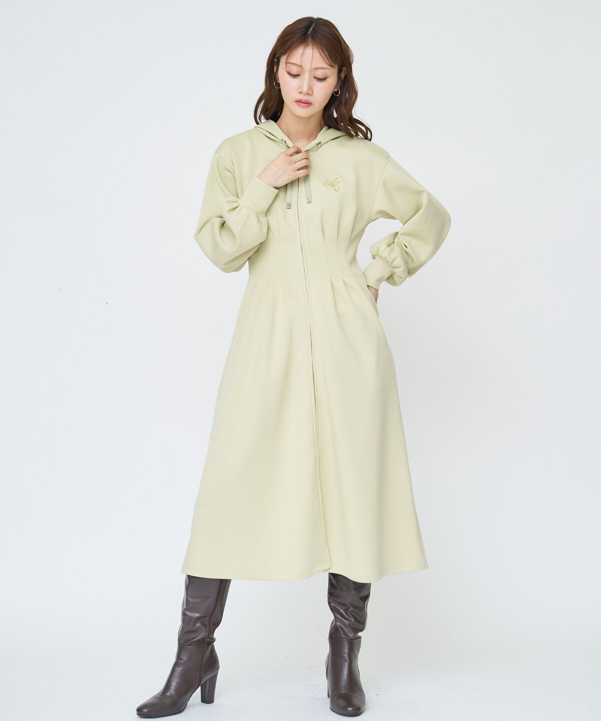 アンドクチュール「フード付きZIPワンピース」|ワンピース|